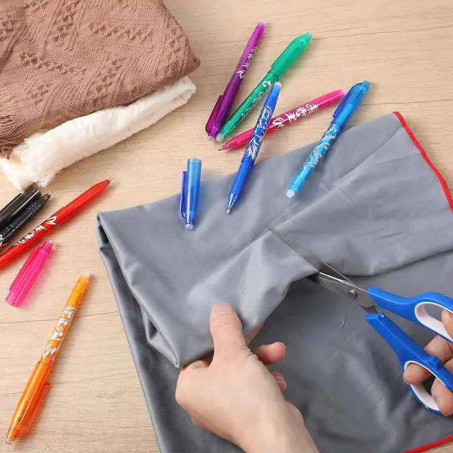 Alt view image 6 of 7 - 8pcs Heat Erasable Pens for Fabric, Fabric Marking Pens Fabrics Markers No Ghost Lines, Disappearing Ink for Precise Marking for Quilting Sewing Embroidery DIY Dressmaking Fabrics Tailors Chalk
