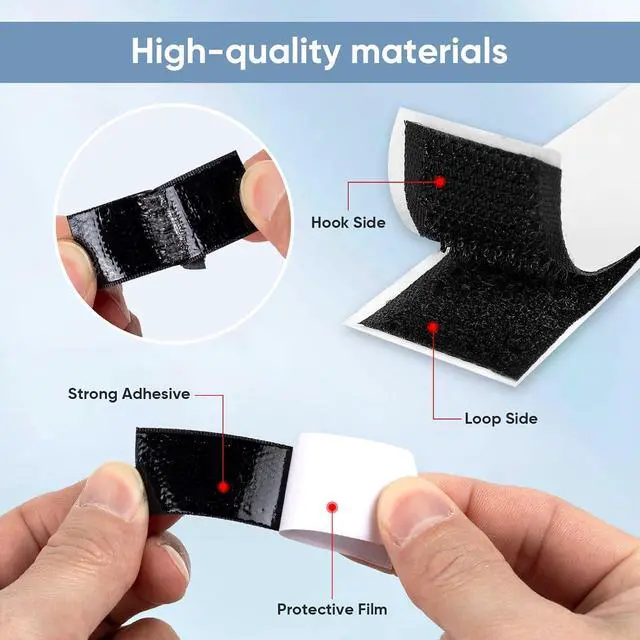 Alt view image 2 of 7 - 20Ft x 1.5 Inch Hook and Loop Tape Strips with Adhesive, Heavy Duty Sticky Back Nylon Strips for Home, Office, School, Crafting & DIY Projects, Double Sided Strips - Adhesive Fastening Tape
