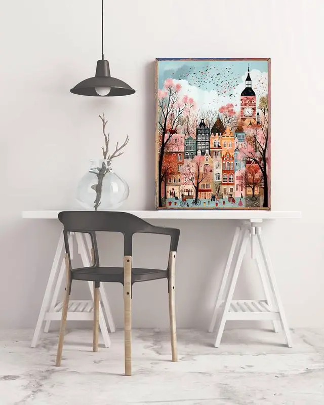 Alt view image 2 of 7 - 5DDIYART Paint by Numbers for Adults Beginner, London Paint by Number Kits on Canvas Without Framed,Paint by Easy Acrylic Painting Home Wall Decor 16x20inch