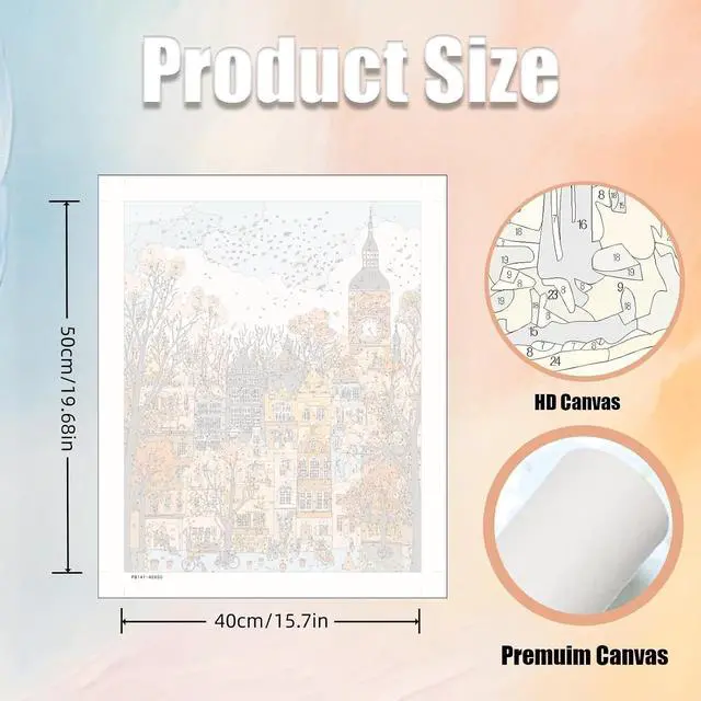Alt view image 3 of 7 - 5DDIYART Paint by Numbers for Adults Beginner, London Paint by Number Kits on Canvas Without Framed,Paint by Easy Acrylic Painting Home Wall Decor 16x20inch