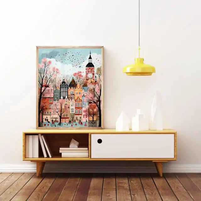 Alt view image 5 of 7 - 5DDIYART Paint by Numbers for Adults Beginner, London Paint by Number Kits on Canvas Without Framed,Paint by Easy Acrylic Painting Home Wall Decor 16x20inch