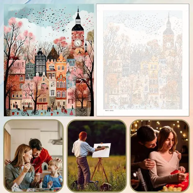 Alt view image 6 of 7 - 5DDIYART Paint by Numbers for Adults Beginner, London Paint by Number Kits on Canvas Without Framed,Paint by Easy Acrylic Painting Home Wall Decor 16x20inch