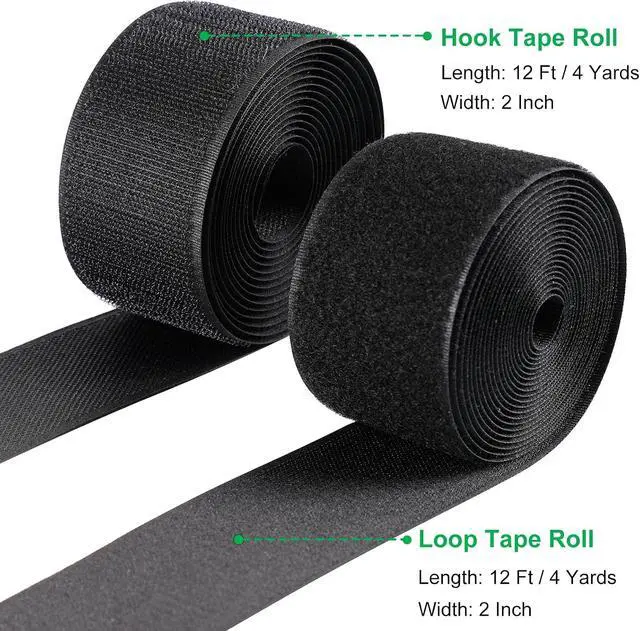 Alt view image 2 of 7 - 2in x 12 FT Sew On Hook and Loop Tape, Non-Adhesive Back, Enhanced Grip Sew-On Hook Loop Strips for Fabric, Easy to Sew Washable Interlock Tape for Clothing, Sewing, Crafts, Home DIY & Organizing