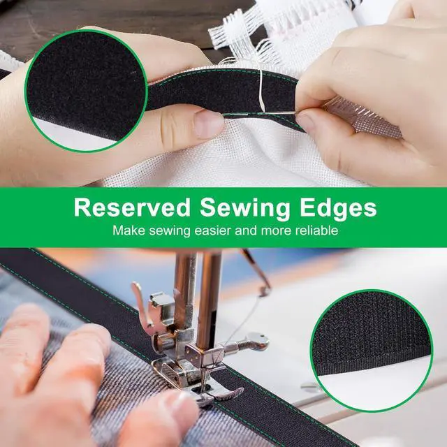 Alt view image 4 of 7 - 2in x 12 FT Sew On Hook and Loop Tape, Non-Adhesive Back, Enhanced Grip Sew-On Hook Loop Strips for Fabric, Easy to Sew Washable Interlock Tape for Clothing, Sewing, Crafts, Home DIY & Organizing