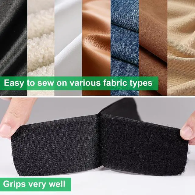 Alt view image 6 of 7 - 2in x 12 FT Sew On Hook and Loop Tape, Non-Adhesive Back, Enhanced Grip Sew-On Hook Loop Strips for Fabric, Easy to Sew Washable Interlock Tape for Clothing, Sewing, Crafts, Home DIY & Organizing