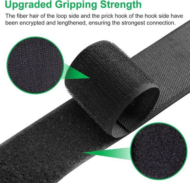 Alt view image 3 of 7 - 2in x 12 FT Sew On Hook and Loop Tape, Non-Adhesive Back, Enhanced Grip Sew-On Hook Loop Strips for Fabric, Easy to Sew Washable Interlock Tape for Clothing, Sewing, Crafts, Home DIY & Organizing