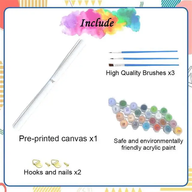 Alt view image 4 of 7 - NZNANCHU Paint by Number for Adult,DIY Poker Painting Kits for Adults,Color by Numbers,Card Paint by Number Canvas Crafts Watercolor for Beginners Hoom Decor (Juice)