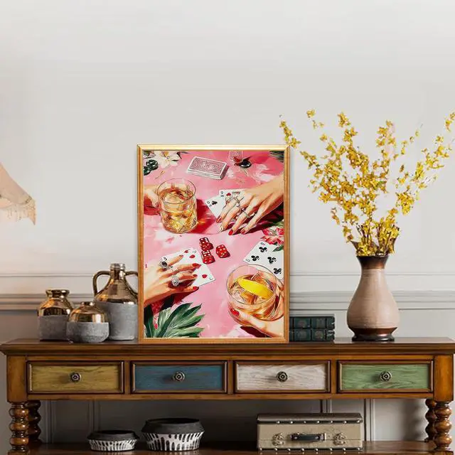 Alt view image 2 of 7 - NZNANCHU Paint by Number for Adult,DIY Poker Painting Kits for Adults,Color by Numbers,Card Paint by Number Canvas Crafts Watercolor for Beginners Hoom Decor (Juice)