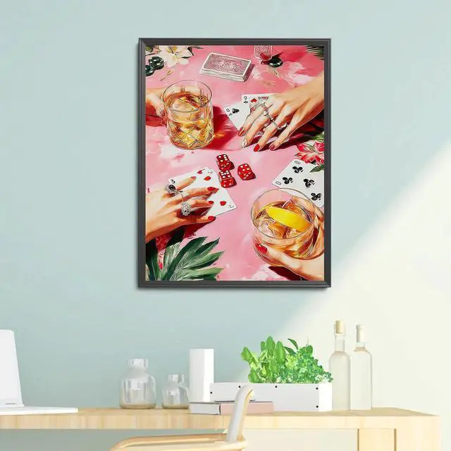 Alt view image 6 of 7 - NZNANCHU Paint by Number for Adult,DIY Poker Painting Kits for Adults,Color by Numbers,Card Paint by Number Canvas Crafts Watercolor for Beginners Hoom Decor (Juice)