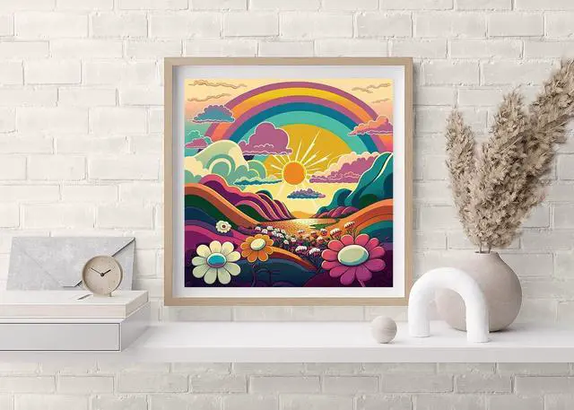 Alt view image 4 of 6 - KYOQFVN 2 Framed DIY Paint by Numbers for Adults Beginner, Paint by Number for Adults Framed Canvas, Painting by Numbers for Adults, 2 8x8, Paint by Number for Adults, Crafts for Adults (with Frame)