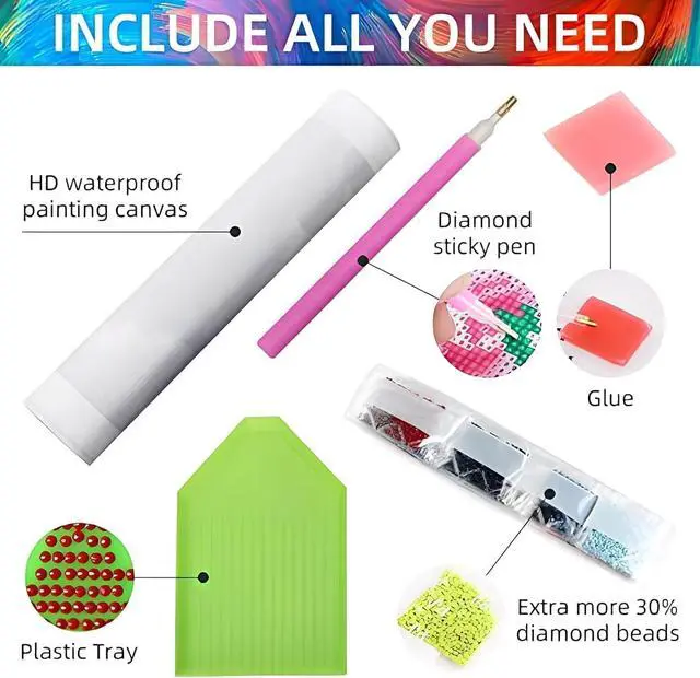 Alt view image 6 of 7 - EIBEILI Diamond Art Kits for Adults, Female Cocktail Diamond Painting Kits for Beginner DIY 5D Full Drill Diamond Dots Crafts for Home Wall Decor Gifts 12x16 Inch