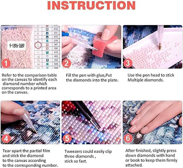 Alt view image 7 of 7 - EIBEILI Diamond Art Kits for Adults, Female Cocktail Diamond Painting Kits for Beginner DIY 5D Full Drill Diamond Dots Crafts for Home Wall Decor Gifts 12x16 Inch