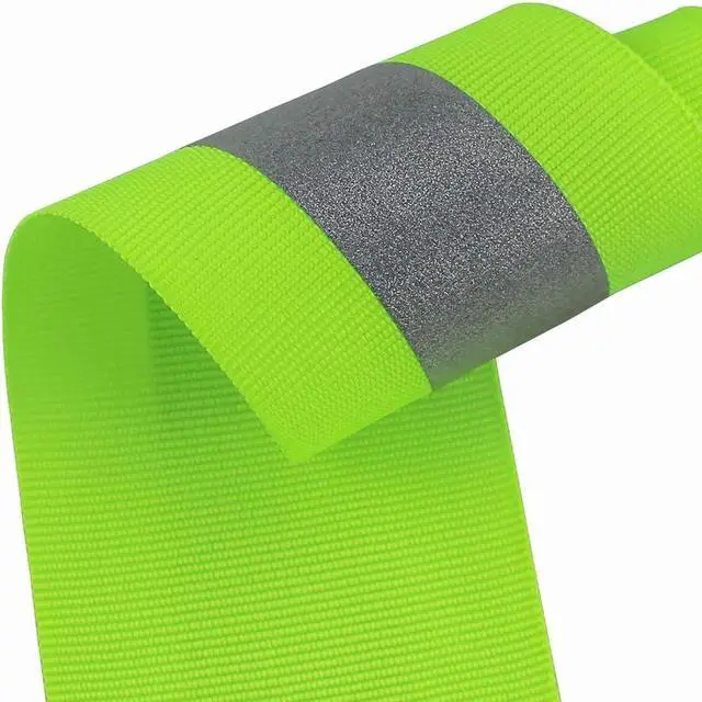 Alt view image 2 of 7 - JINBING Silver Sew On Reflective Tape for Chothing Safety Fabric Webbing Trim Strip Green 2" x 16ft