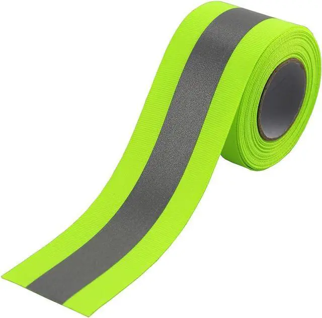 Main image of JINBING Silver Sew On Reflective Tape for Chothing Safety Fabric Webbing Trim Strip Green 2" x 16ft