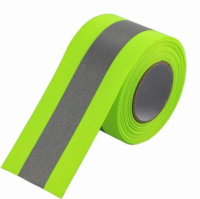 Alt view image 5 of 7 - JINBING Silver Sew On Reflective Tape for Chothing Safety Fabric Webbing Trim Strip Green 2" x 16ft