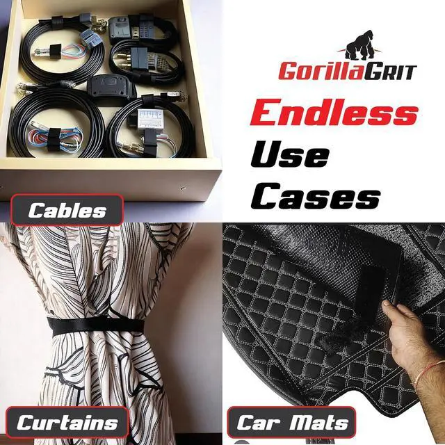 Alt view image 6 of 7 - Self-Adhesive Hook and Loop Tape Strips - 1 x 4 inch Wide Straps - Heavy Duty Sticky Back Tape Fastener - 15 Strips (Black)