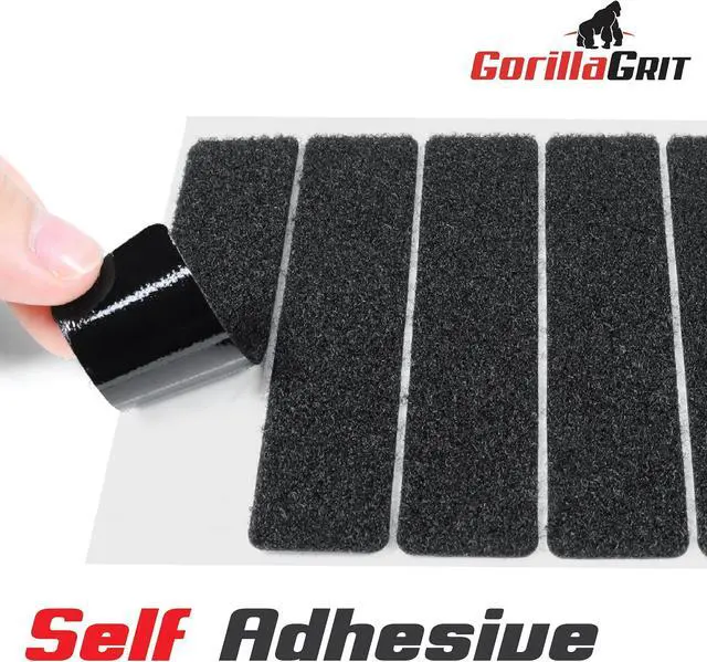 Alt view image 4 of 7 - Self-Adhesive Hook and Loop Tape Strips - 1 x 4 inch Wide Straps - Heavy Duty Sticky Back Tape Fastener - 15 Strips (Black)