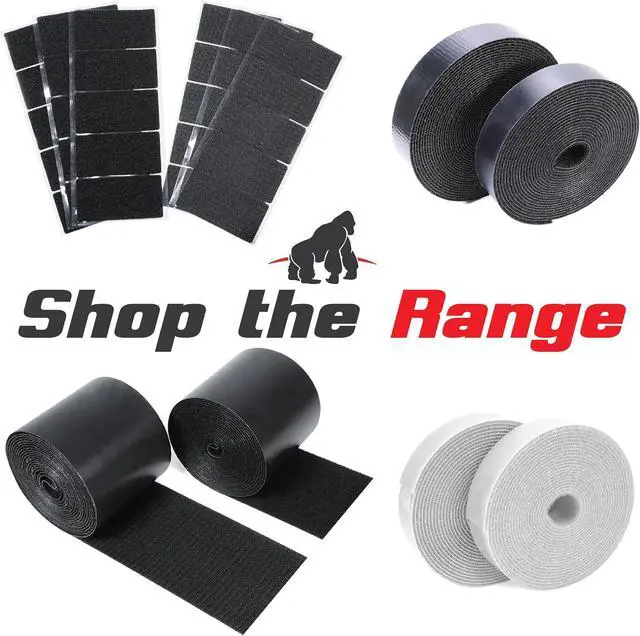 Alt view image 7 of 7 - Self-Adhesive Hook and Loop Tape Strips - 1 x 4 inch Wide Straps - Heavy Duty Sticky Back Tape Fastener - 15 Strips (Black)