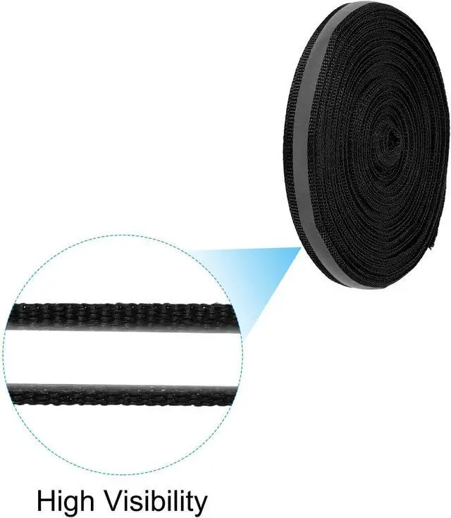 Alt view image 3 of 5 - PATIKIL Reflective Tape Strip, 10mm x 22yards High Visibility Reflective Tape Sew-on DIY Warning Safety Fabric Webbing for Clothing Raincoats, Black