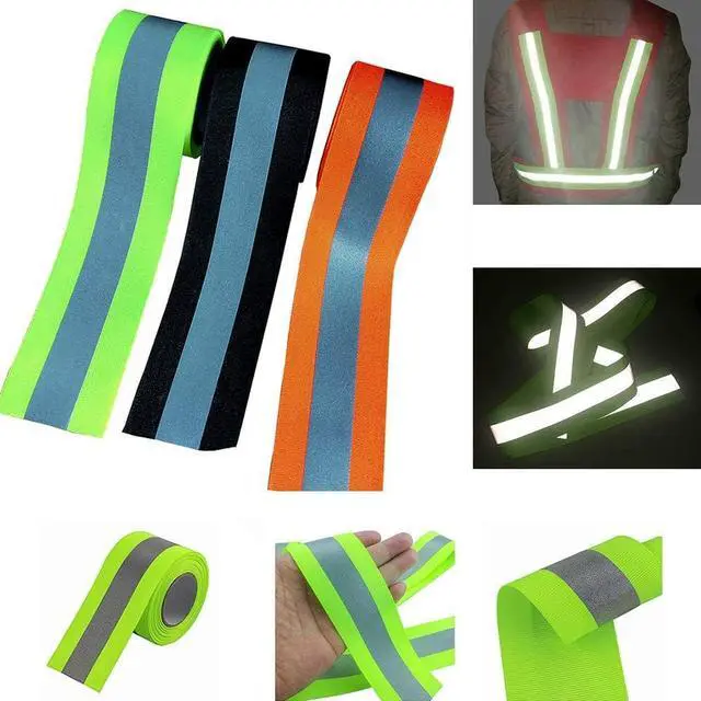 Alt view image 5 of 5 - JINBING Sew On Silver Reflective Tape for Clothing Safety Fabric Webbing Trim Strip Black 2" x 16ft