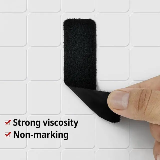 Alt view image 6 of 7 - 12 Sets 1 x 4 Inch Hook and Loop Tape Sticky Back - Heavy Duty Double-Sided Adhesive Strips - Strong Fastener for Home, Office, Indoor & Outdoor Use(Black)