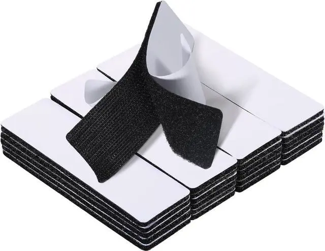 Main image of JUMINIZ 20 Sets 1x4 Inch Hook and Loop Fastener Strips with Adhesive Heavy Duty Double Sided Sticky for Picture Hanging, Wall Mounting Tape, Outdoor, Fabric, Home, Office, Black