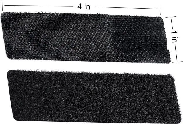 Alt view image 4 of 7 - JUMINIZ 20 Sets 1x4 Inch Hook and Loop Fastener Strips with Adhesive Heavy Duty Double Sided Sticky for Picture Hanging, Wall Mounting Tape, Outdoor, Fabric, Home, Office, Black