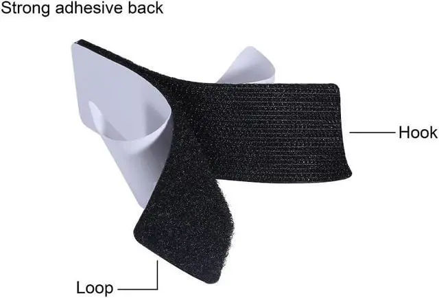 Alt view image 5 of 7 - JUMINIZ 20 Sets 1x4 Inch Hook and Loop Fastener Strips with Adhesive Heavy Duty Double Sided Sticky for Picture Hanging, Wall Mounting Tape, Outdoor, Fabric, Home, Office, Black