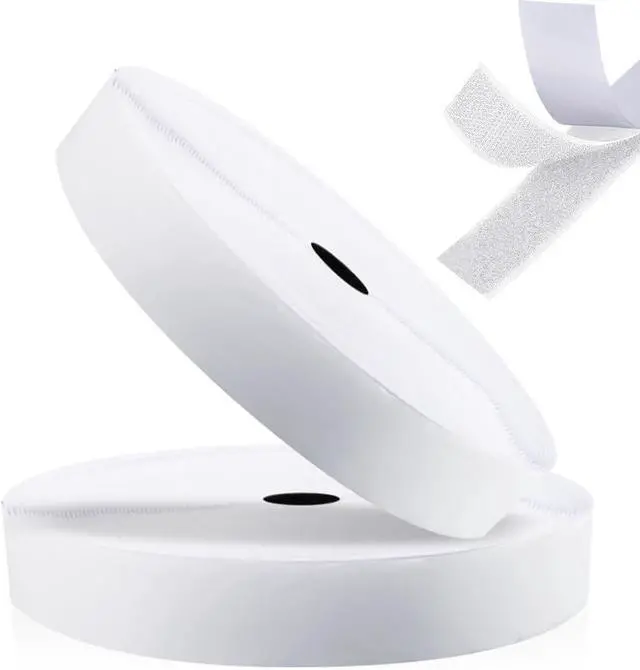 Main image of 33 Ft Sew on Hook and Loop Tapes, 1 Inch Wide Interlocking Tape, Sew on Strips for Fabric Fastener Strips for Clothing Sewing Crafts DIY Projects, Non Adhesive Hook and Loop Strips, White