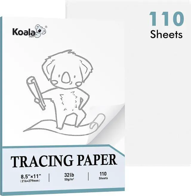 Main image of Koala 110 Sheets Tracing Paper 8.5x11 in Translucent Paper 32LB 50gsm | for Trace Images, Sketch, Drawing, Overlays