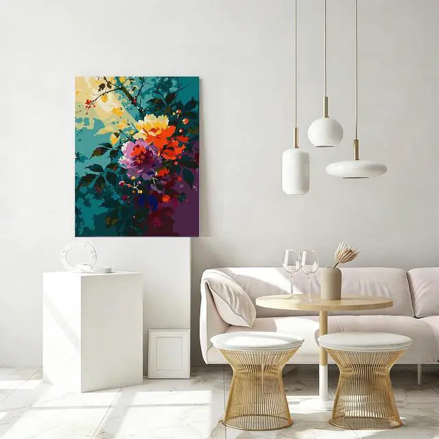 Alt view image 4 of 7 - Myxekllo Paint by Numbers Kit for Adults Beginner, Floral Art Home Wall Decor-16x20in