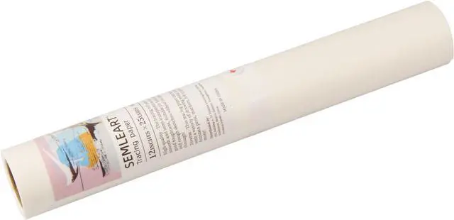 Main image of SEMLEART Tracing Paper Roll, 12-Inch x 25 Yard, White Translucent Vellum, Pattern Paper for Sewing, Drawing, Sketching, Gift Wrapping