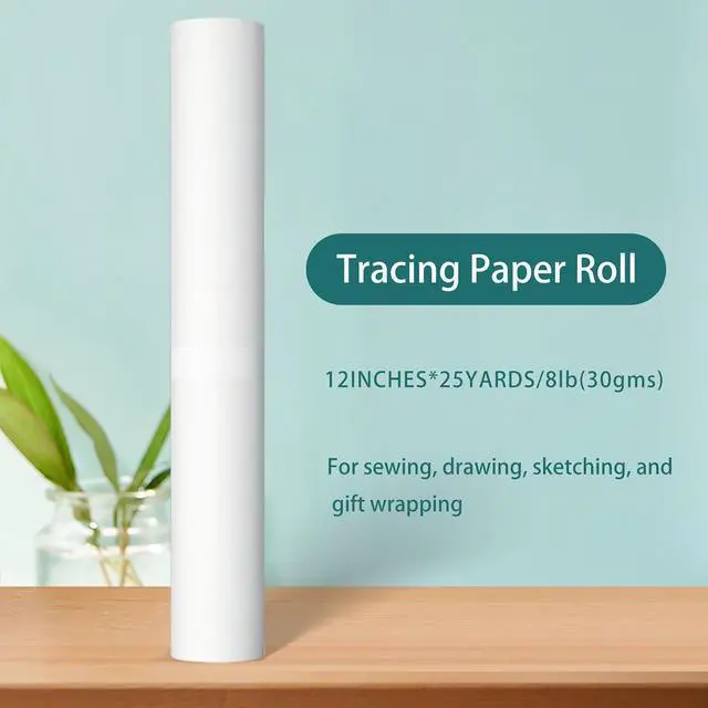Alt view image 2 of 7 - SEMLEART Tracing Paper Roll, 12-Inch x 25 Yard, White Translucent Vellum, Pattern Paper for Sewing, Drawing, Sketching, Gift Wrapping