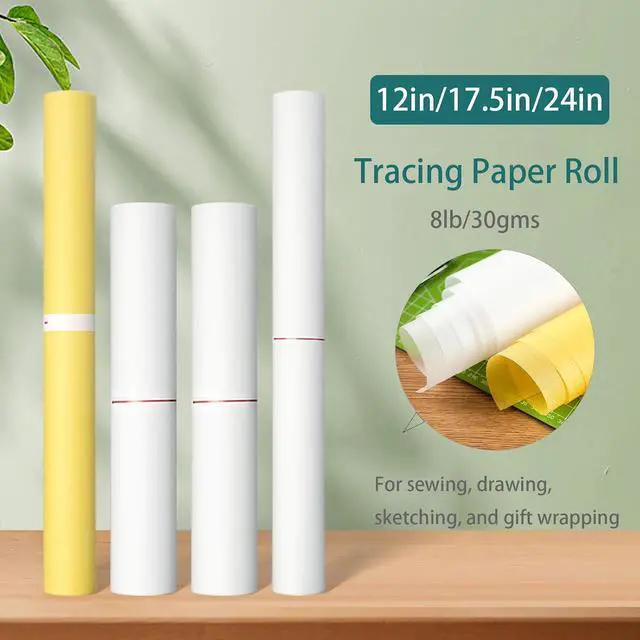 Alt view image 7 of 7 - SEMLEART Tracing Paper Roll, 12-Inch x 25 Yard, White Translucent Vellum, Pattern Paper for Sewing, Drawing, Sketching, Gift Wrapping