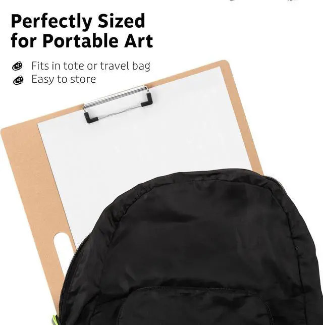Alt view image 6 of 7 - 13"x17" Drawing Board with Clip, Rubber Bands and Carry Handle | Portable Lightweight Art Board For Sketching, Durable Watercolor Board For Artists Indoor Outdoor Use, Art Supply