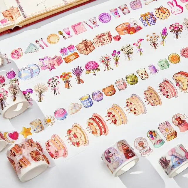 Alt view image 4 of 7 - Birthday Washi Tape Set 21 Rolls for Junk Journal, Scrapbooking & DIY Craft | Thin & Cute Decorative Masking Tapes for Party Favors, Wedding Decor | 3M per Roll
