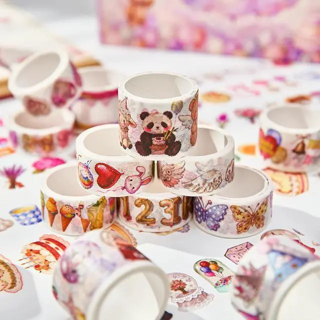 Alt view image 7 of 7 - Birthday Washi Tape Set 21 Rolls for Junk Journal, Scrapbooking & DIY Craft | Thin & Cute Decorative Masking Tapes for Party Favors, Wedding Decor | 3M per Roll