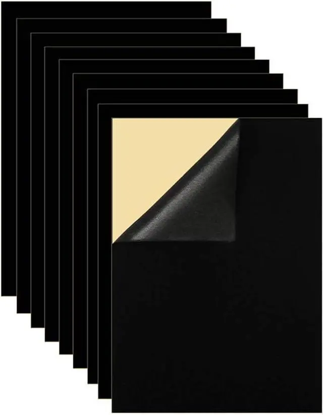 Main image of Mesheshe 10PCS Self Adhesive Felt, DIY Self Adhesive Fabric for Art & Crafts, Peel and Stick Felt for Drawer and Jewelry Box Felt Liner, A4 Size (8.3" x 11.8", Black)