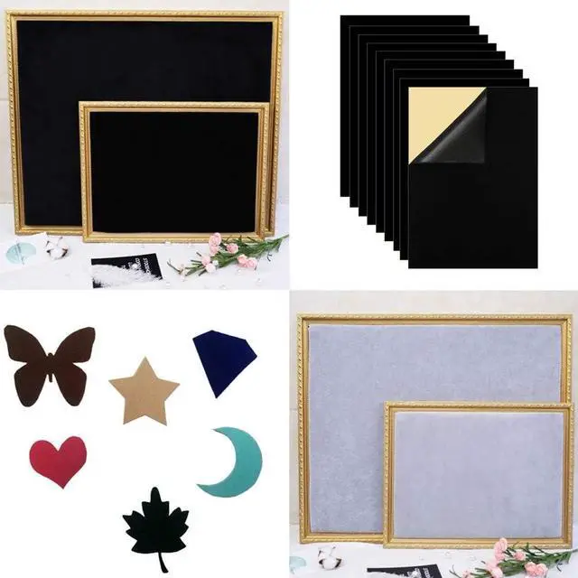 Alt view image 4 of 4 - Mesheshe 10PCS Self Adhesive Felt, DIY Self Adhesive Fabric for Art & Crafts, Peel and Stick Felt for Drawer and Jewelry Box Felt Liner, A4 Size (8.3" x 11.8", Black)
