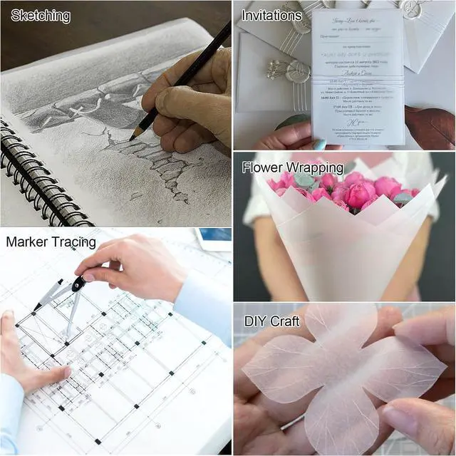 Alt view image 6 of 7 - 120 Sheets Tracing Paper for Drawing, 8.5x 11 Trace Paper, Translucent Vellum Paper Tracing Paper Pad, Tracing Pad for Sketching, Preliminary Drawing, Overlaying Images Tracing