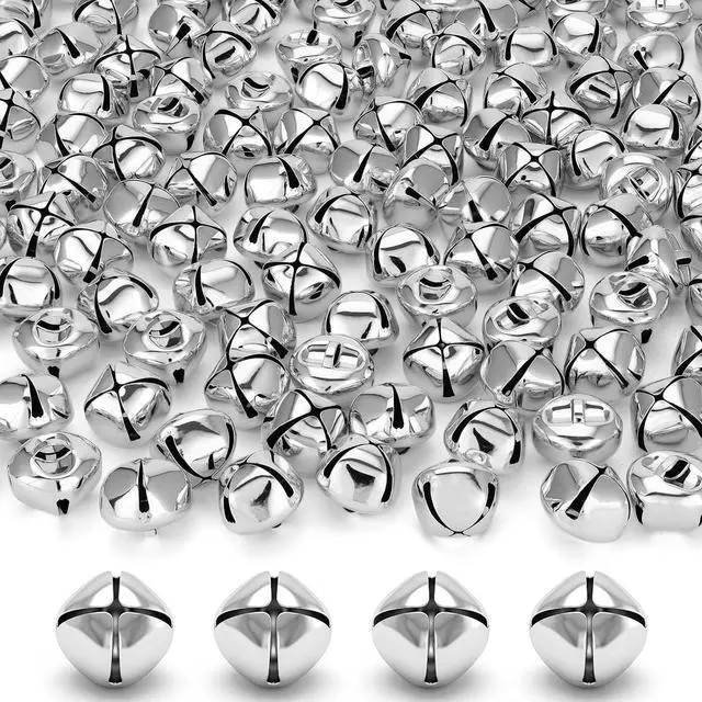 Main image of 4/5 Inch Jingle Bells Small Bell Mini Bells, Tiny Crafts Bells, DIY for Christmas Home Making Ornaments Wreath Pet Decorations Bracelet Anklets Necklace Knitting Jewelry Making 60 Pcs (Silver)