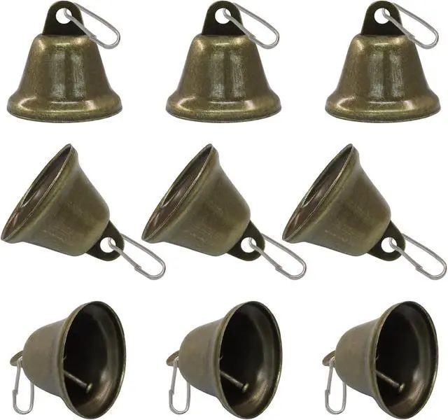 Main image of Marvexi Vintage Bronze & Copper Jingle Bells, 1.5" x 1.5", 10Pcs | Antique Mini Bells, For Pet Collars, Christmas Crafts & Wedding Decor, Halloween Sewing & Festive DIY