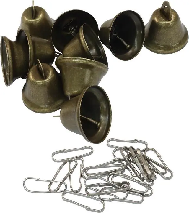 Alt view image 2 of 5 - Marvexi Vintage Bronze & Copper Jingle Bells, 1.5" x 1.5", 10Pcs | Antique Mini Bells, For Pet Collars, Christmas Crafts & Wedding Decor, Halloween Sewing & Festive DIY