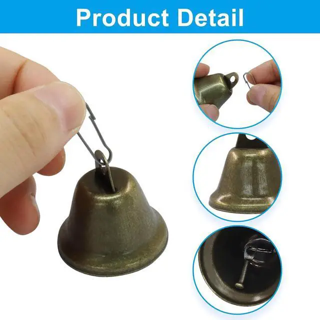 Alt view image 4 of 5 - Marvexi Vintage Bronze & Copper Jingle Bells, 1.5" x 1.5", 10Pcs | Antique Mini Bells, For Pet Collars, Christmas Crafts & Wedding Decor, Halloween Sewing & Festive DIY