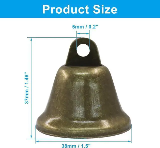 Alt view image 5 of 5 - Marvexi Vintage Bronze & Copper Jingle Bells, 1.5" x 1.5", 10Pcs | Antique Mini Bells, For Pet Collars, Christmas Crafts & Wedding Decor, Halloween Sewing & Festive DIY