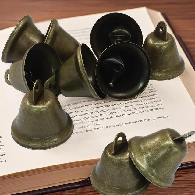Alt view image 3 of 5 - Marvexi Vintage Bronze & Copper Jingle Bells, 1.5" x 1.5", 10Pcs | Antique Mini Bells, For Pet Collars, Christmas Crafts & Wedding Decor, Halloween Sewing & Festive DIY