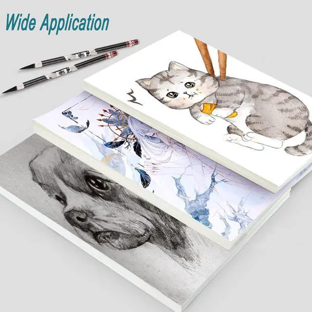 Alt view image 3 of 6 - 82 Sheets Watercolor Paper, 230 GSM Cotton Cold Press, 5x7 Inch Thick Off-White Acid-Free Artist Paper for Painting, Gouache, Acrylic, Sketching, Journals & Mixed Media