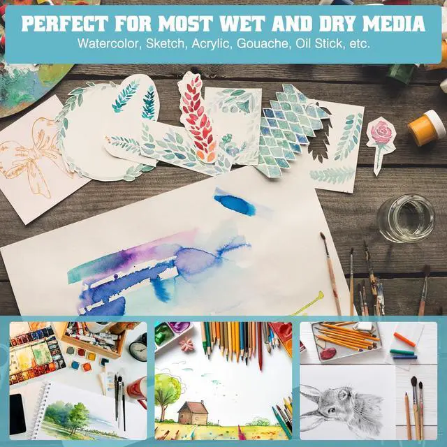 Alt view image 5 of 7 - Sadoup Spiral Bound Watercolor Pad 7x10, 140lb/300gsm Watercolor Paper | 24 Easy-Tear Sheets, Cold-Press Texture, Natural White, Acid-Free & pH Neutral, Made for Mixed Media, Classroom Use