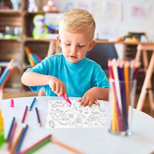 Alt view image 7 of 7 - Drawing Roll Paper, 2 Rolls Children's Coloring Paper Rolls 11.8"x118" | Paper Roll for Kids, Sticky Paper, DIY Painting Drawing Color Painting Gifts, Sticky Rolls(Dinosaur/Animal)