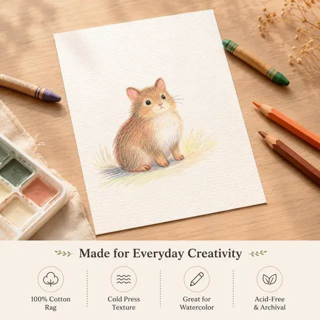 Alt view image 3 of 7 - Fyess 120 Sheets Watercolor Paper Bulk, 5x7 Inch Cold Press Drawing Paper for Kids Adults Beginners, 160 GSM Thick Art Paper for Watercolor, Colored Pencils, Crayons, Sketching, DIY Cards & Classroom